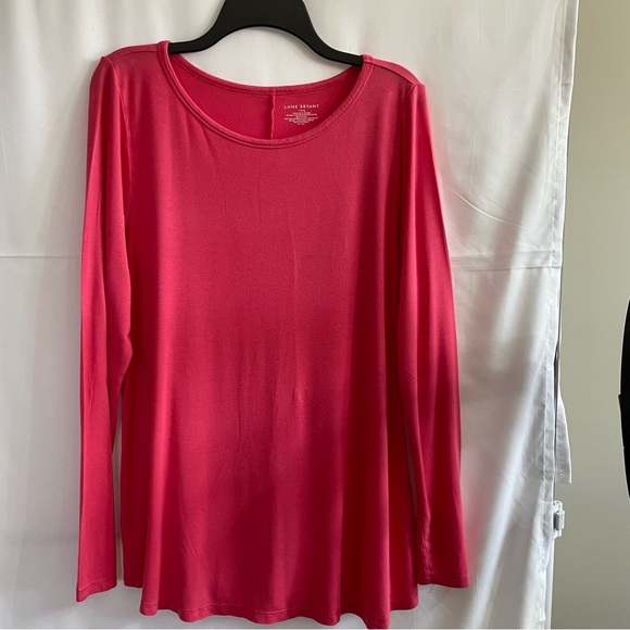 Lane Bryant Coral 14/16 Relaxed Long-Sleeve Crew-Neck Tee - Picture 1 of 3